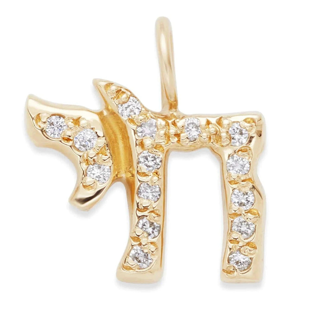 Elisa Solomon - Custom Stones Chai Charm by Elisa Solomon - 14k Yellow, Rose or White Gold - ModernTribe