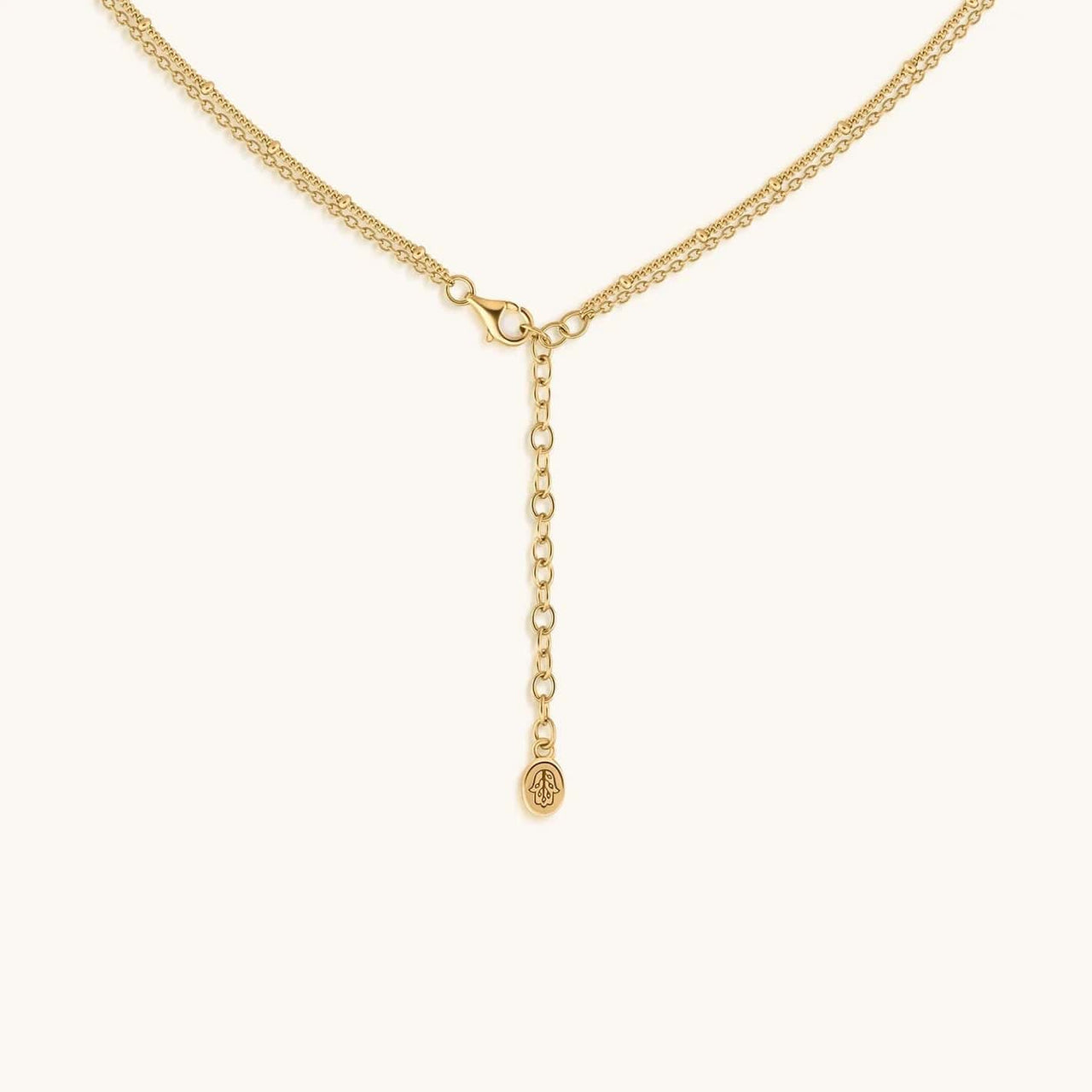 Karma and Luck - 18k Gold Hamsa and Star of David Double Chain Necklace - ModernTribe