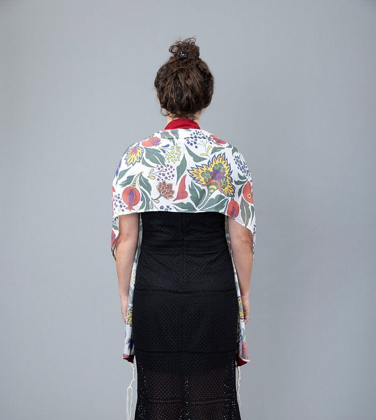 Elly Bovarnick Studios - Primary Pomegranates Cotton and Silk Tallit - ModernTribe