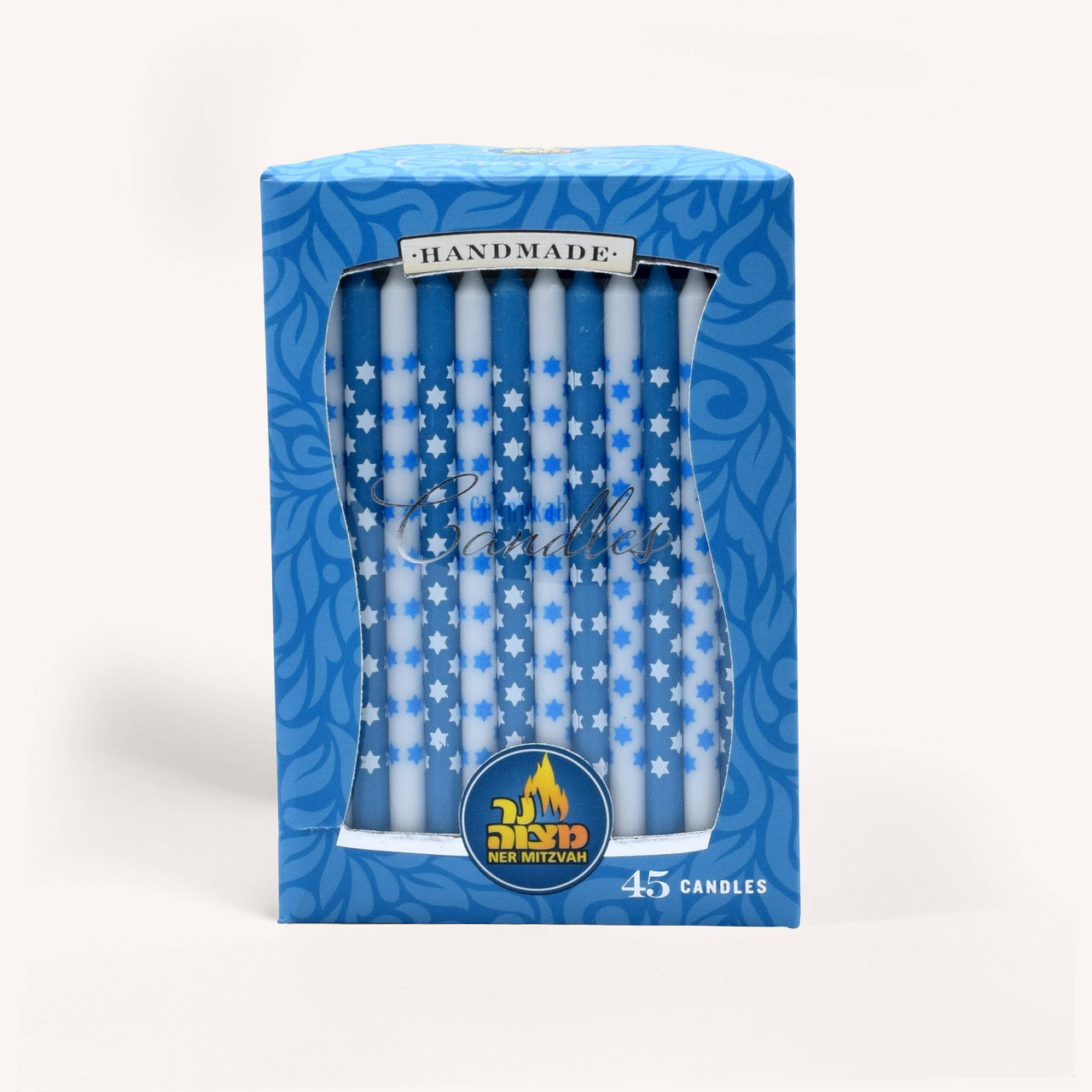 Ner Mitzvah Hanukkah Candles Blue and White Star of David Hanukkah Candles