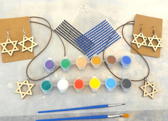 Paint Your Own Star of David Necklaces and Earrings Kit
