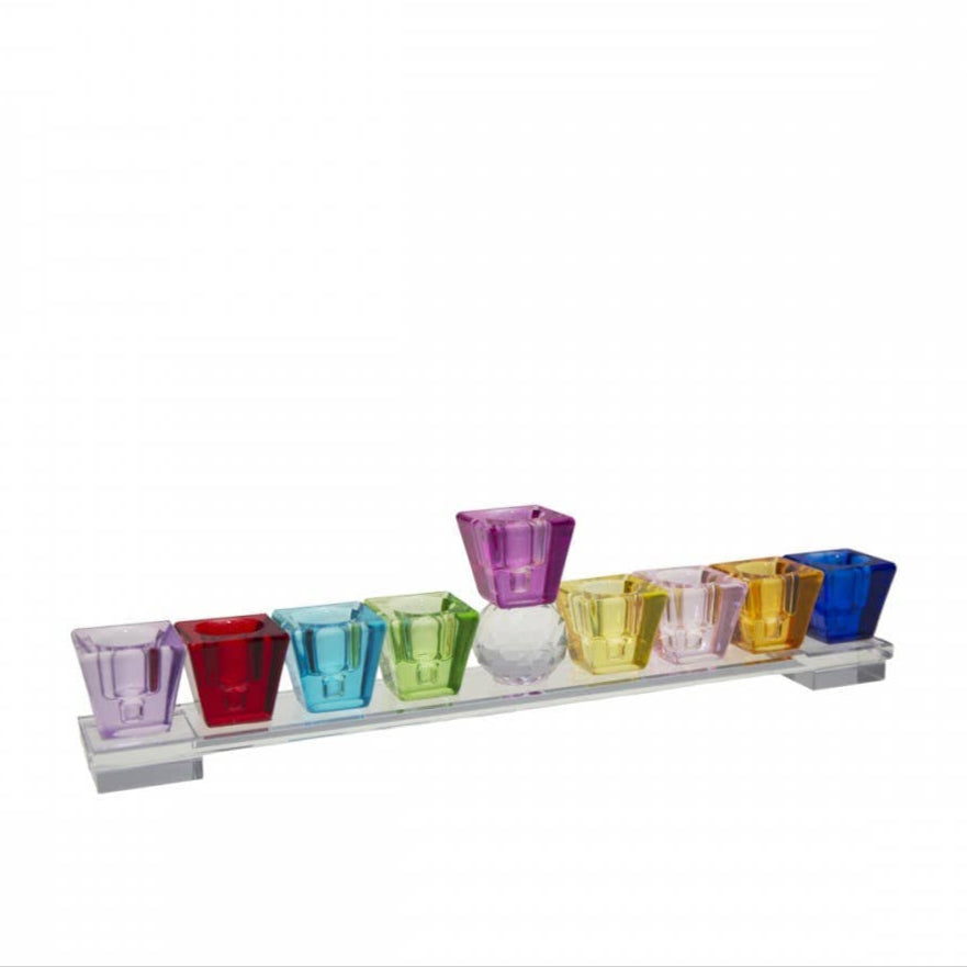 AULICA Multicolored low menorah 27x3x7cm