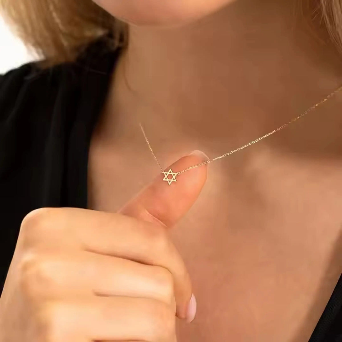 Koch La Ni Jewelry Necklaces Dainty Star of David Necklace - 18k Gold-Plated