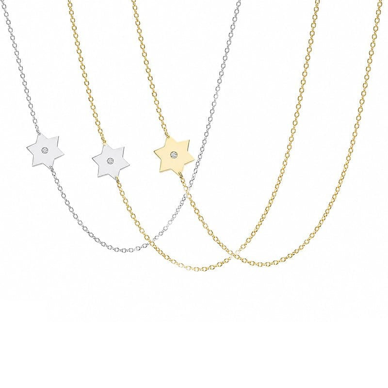 Miriam Merenfeld Jewelry Necklaces Dani Classic Star of David Diamond Necklace - (Gold-Plated , Sterling Silver or Two-Tone)