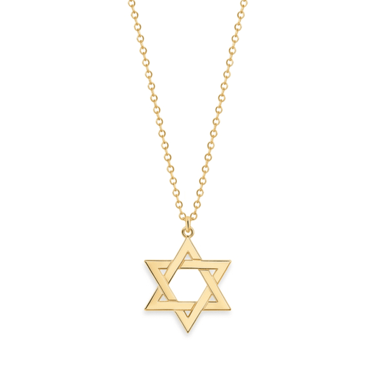 Small Jordan Star of David 20" Necklace by Miriam Merenfeld - Gold-Plated