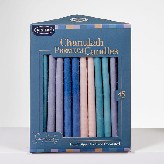 Deluxe Hanukkah Candles - Simple Colors
