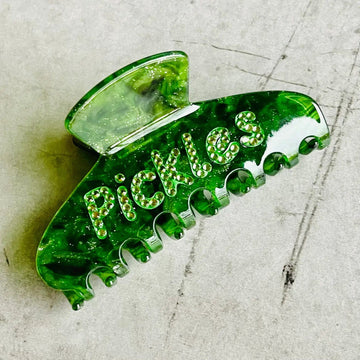 The Silver Spider Hair Clips Green Rhinestone Pickles Hairclip - Green