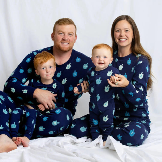 Two-Piece Adults Hanukkah Dreidels Pajama Set by Monica + Andy - (Sizes XS - XL)