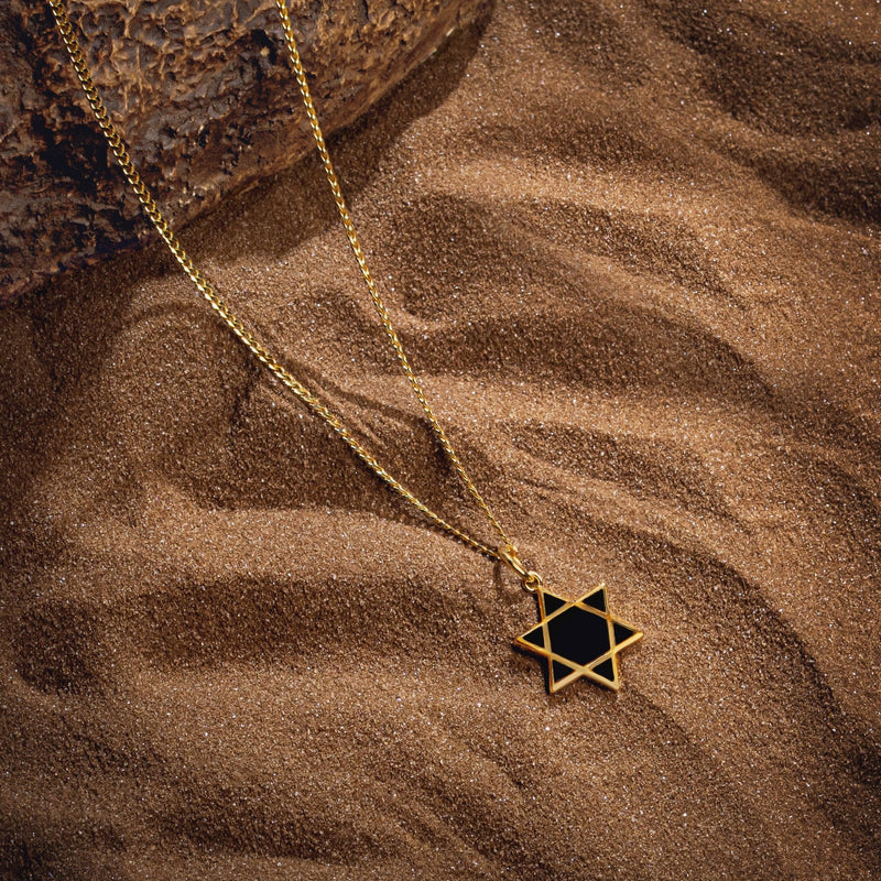 Karma and Luck - Black Onyx Star of David Necklace - ModernTribe