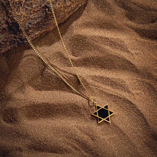 Black Onyx Star of David Necklace