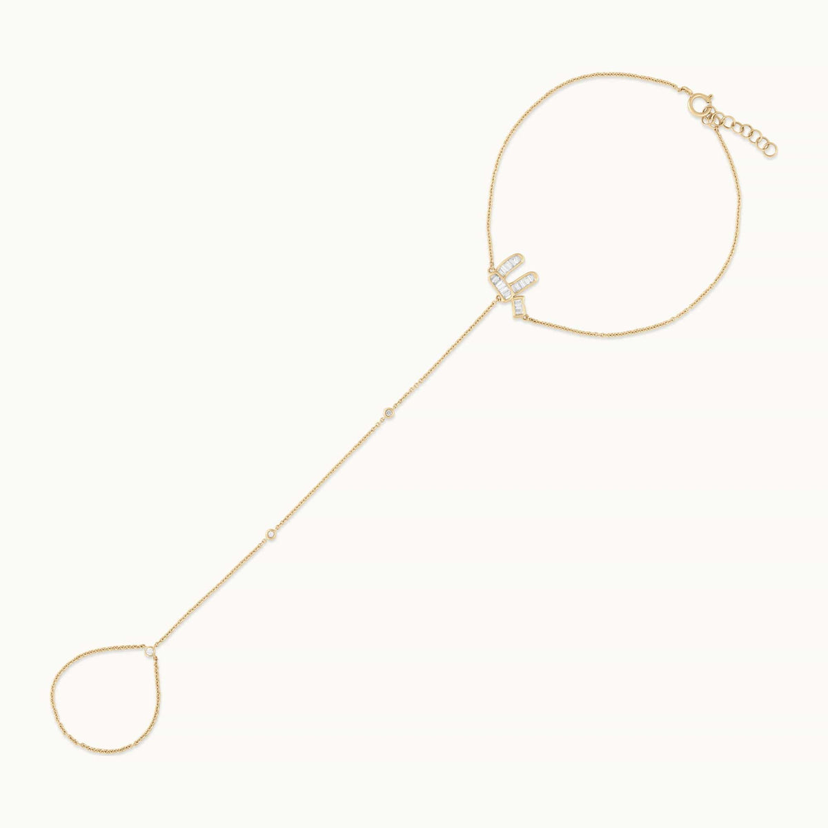 Les Petit Jewels Bracelets Diamond Chai Hand Chain - 14k Gold