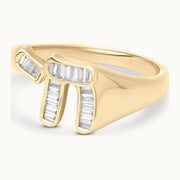 Les Petit Jewels Rings Diamond Chai Signet Ring - 14k Gold