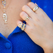 Les Petit Jewels Rings Diamond Chai Signet Ring - 14k Gold