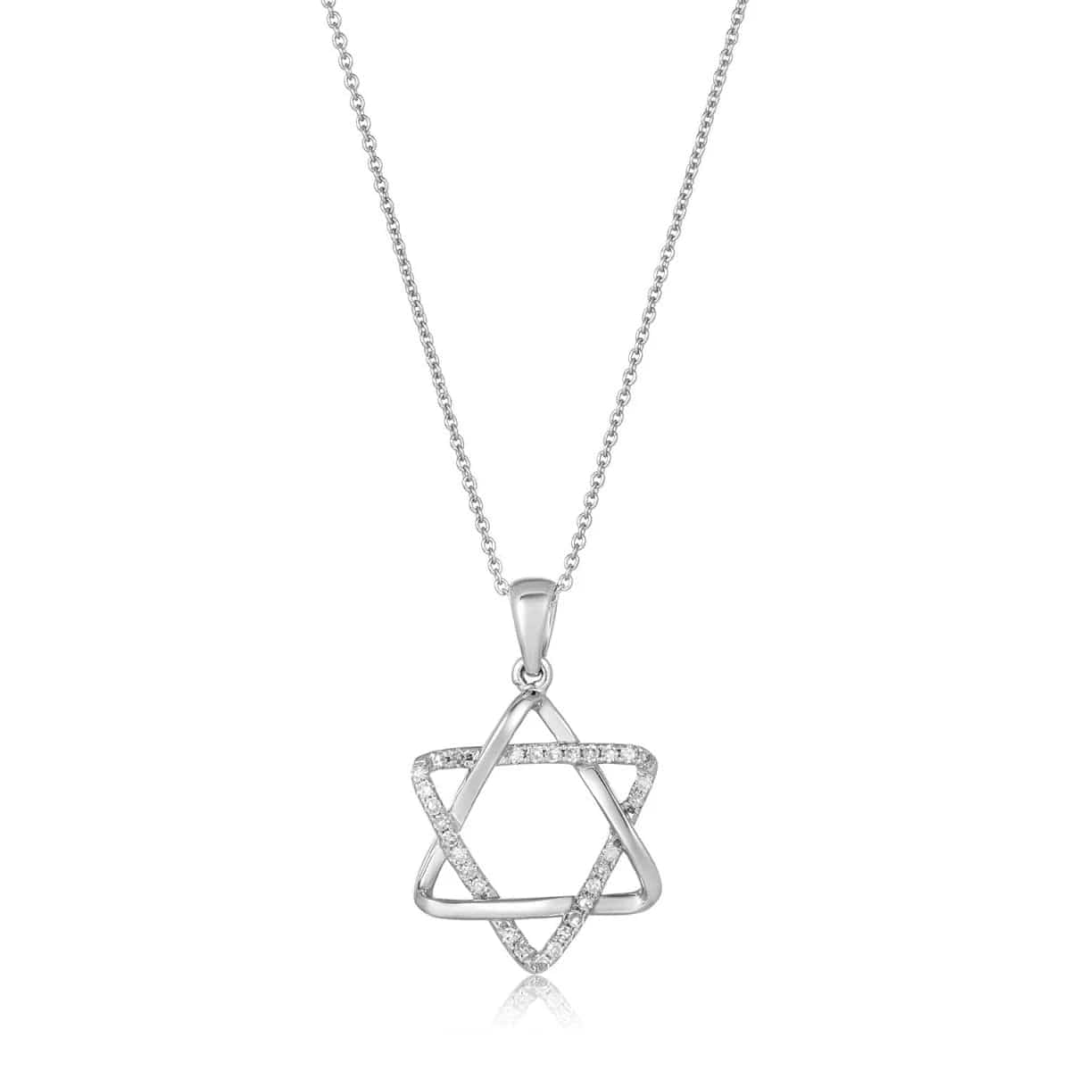 Alef Bet - Bold Star of David Diamond Necklace - 14k Yellow or White Gold - ModernTribe