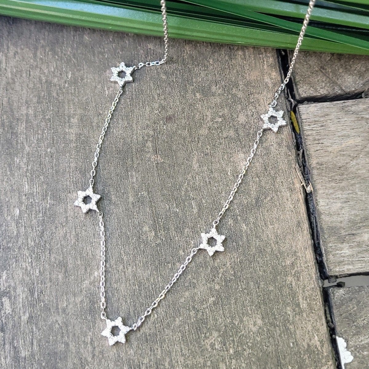 Alef Bet - Diamond Star of David Necklace - 14k Yellow Gold or Sterling Silver - ModernTribe