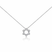 Alef Bet Necklaces 14k Gold and Diamond  Star of David Necklace - Gold, White Gold or Rose Gold