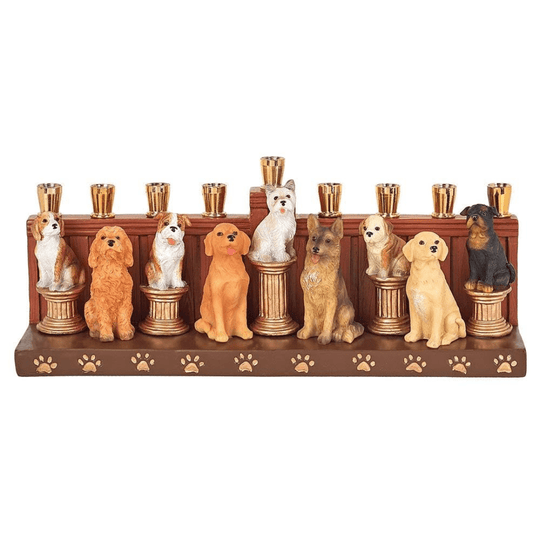 Ceramic Dog Menorah