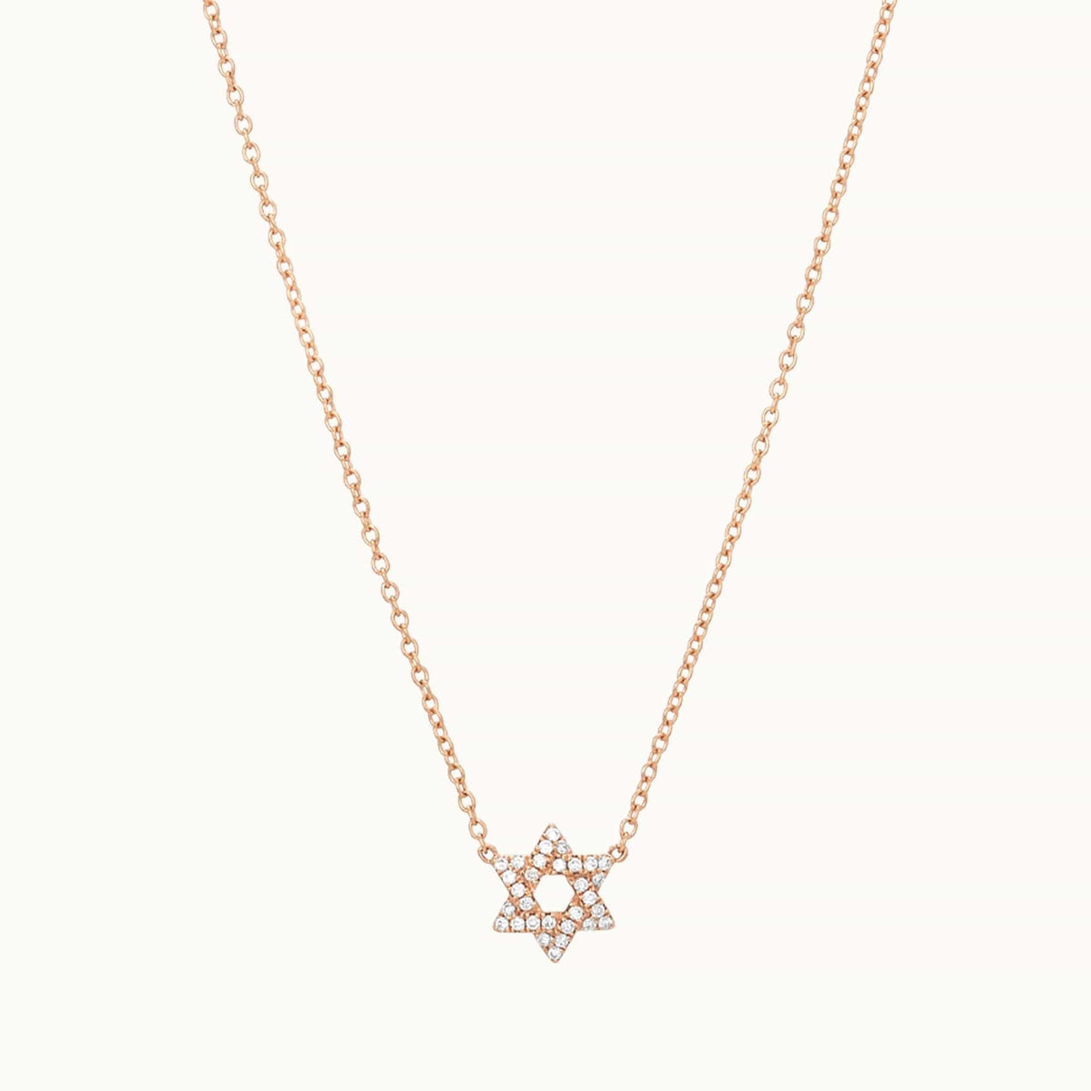 Les Petit Jewels Necklaces Rose Gold Diamond Star of David Necklace - 14k Yellow, White or Rose Gold