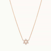 Les Petit Jewels Necklaces Rose Gold Diamond Star of David Necklace - 14k Yellow, White or Rose Gold