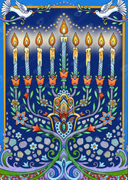 Diamond Art Club Art Happy Hanukkah Menorah Print