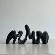 Hannah Polskin Menorahs Nero Marquina Menorah by Hannah Polskin