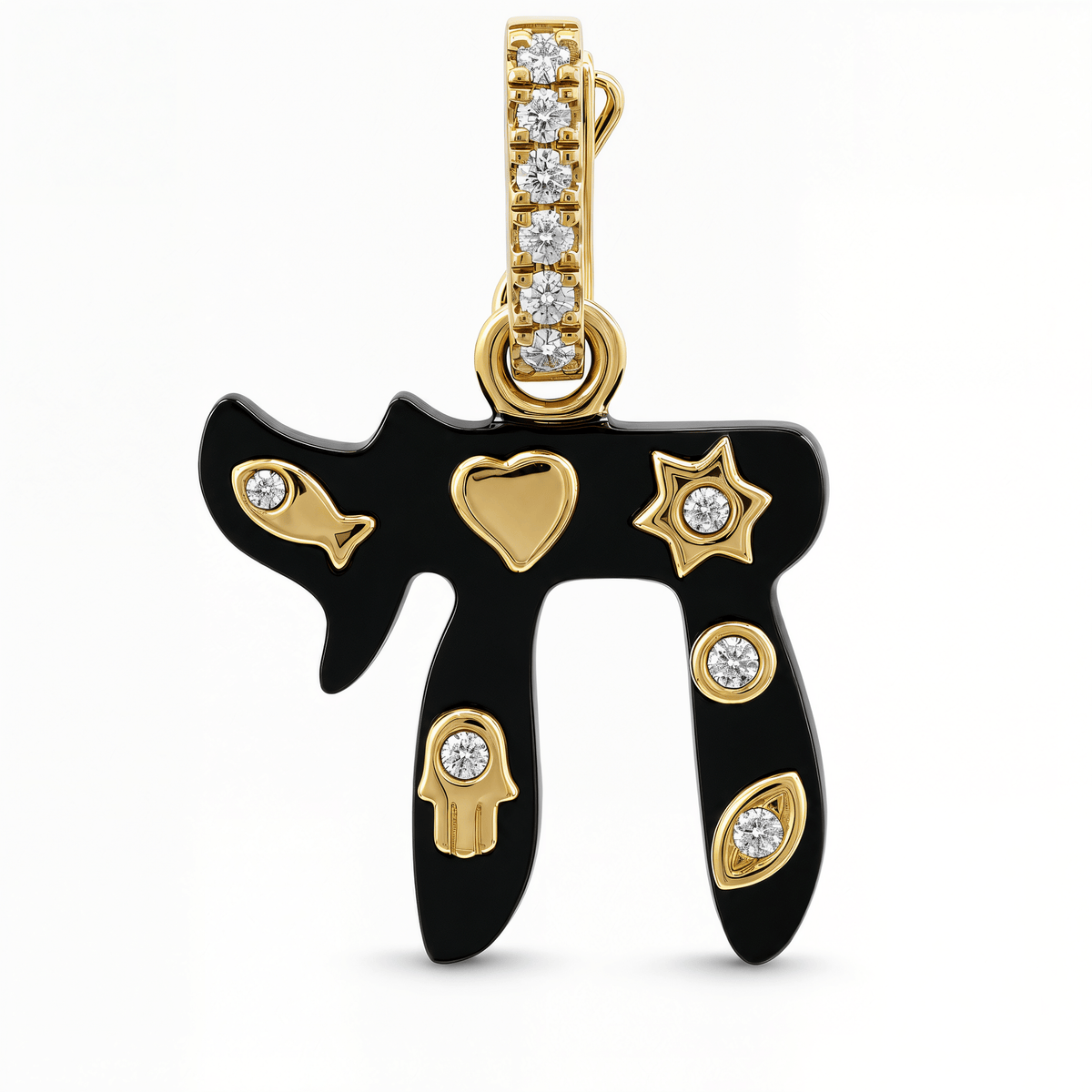 Izakov Fine Jewelry Necklaces Jewish Charms Chai Gemstone Pendant - 14k Gold