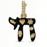 Izakov Fine Jewelry Necklaces Jewish Charms Chai Gemstone Pendant - 14k Gold
