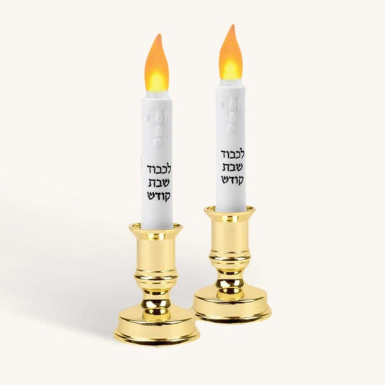 LED Shabbat Candles - Set of Two
