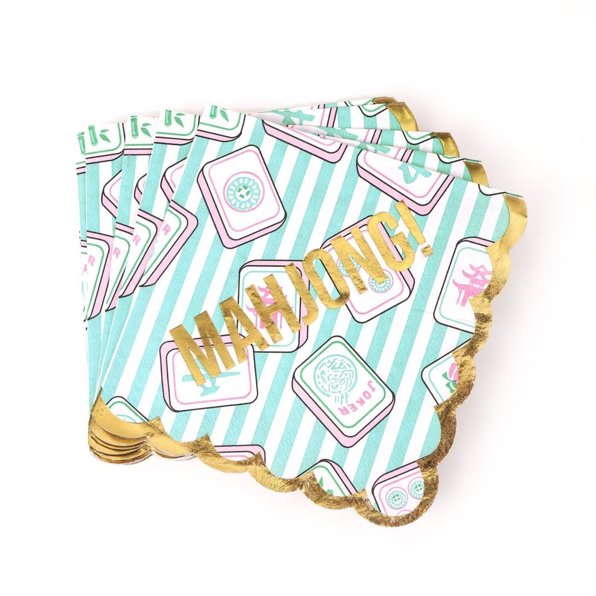 8 Oak Lane - Mahjong Stripe Paper Beverage Napkins - Set of 16 - ModernTribe