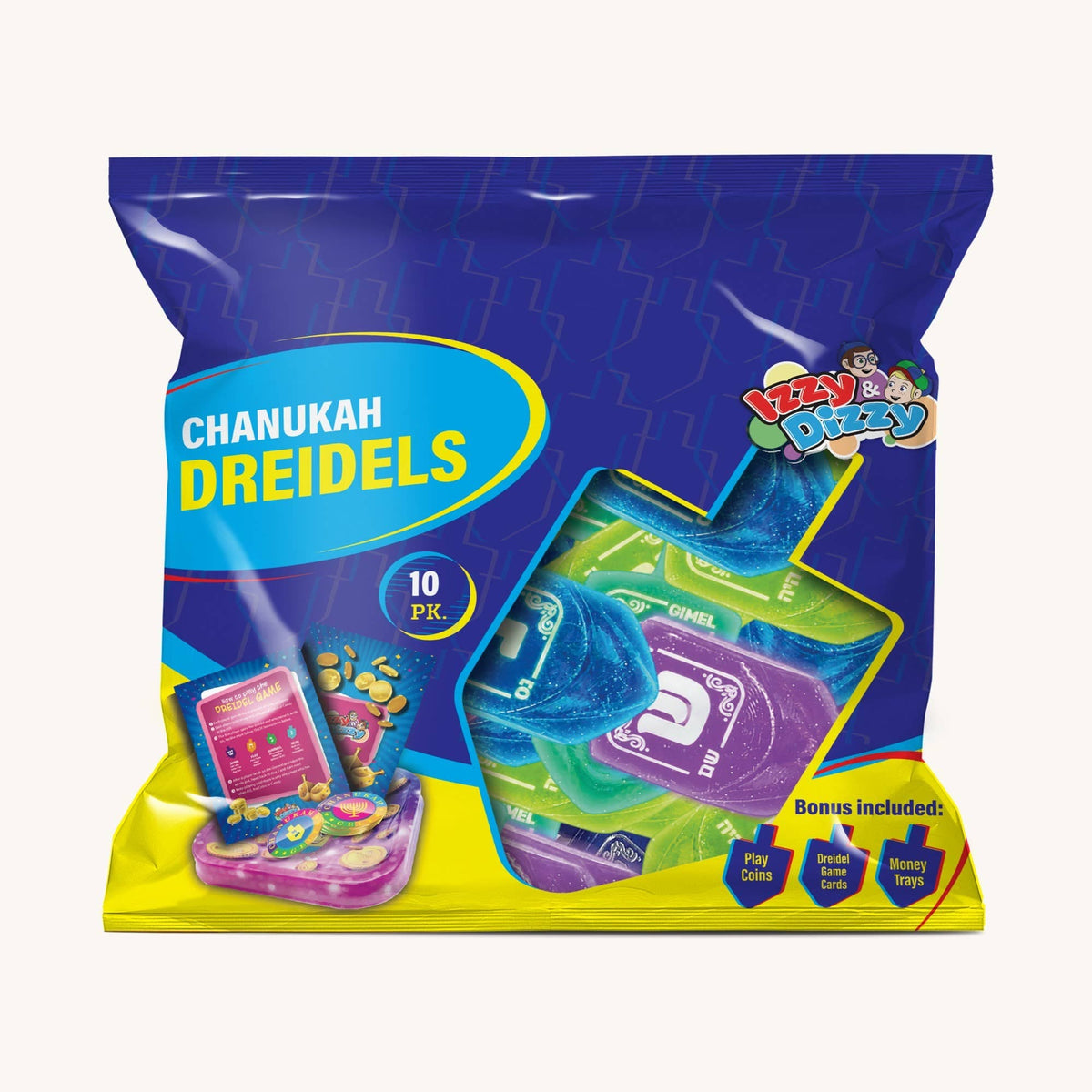 Ner Mitzvah Dreidels Glow in the Dark Dreidels - Medium - 10 Pack