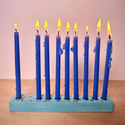 Makers of Israel - Handmade Seashell Terrazzo Menorah - Medium Blue - ModernTribe
