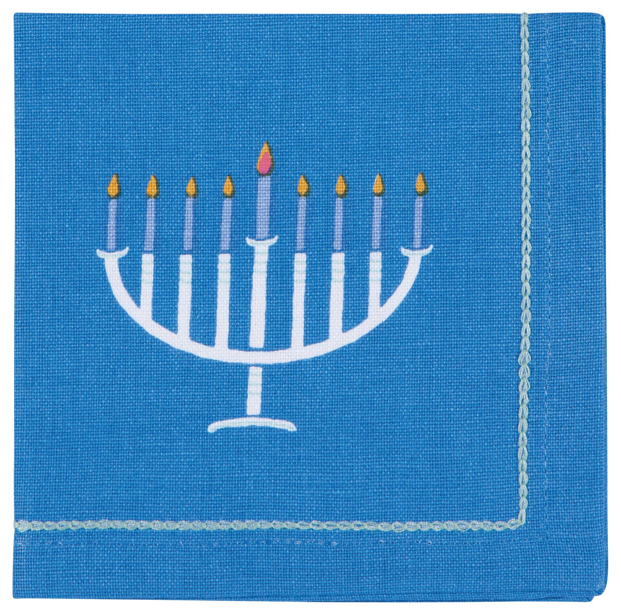 Danica Jubilee - Bright Hanukkah Embroidered Cotton Napkins - Set of 4 - ModernTribe
