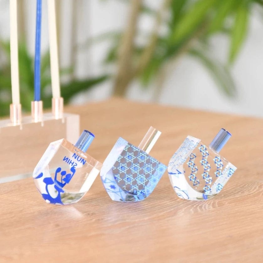 DesignStyles Home - Acrylic Hanukkah Dreidels Décor - Set of 3 - ModernTribe