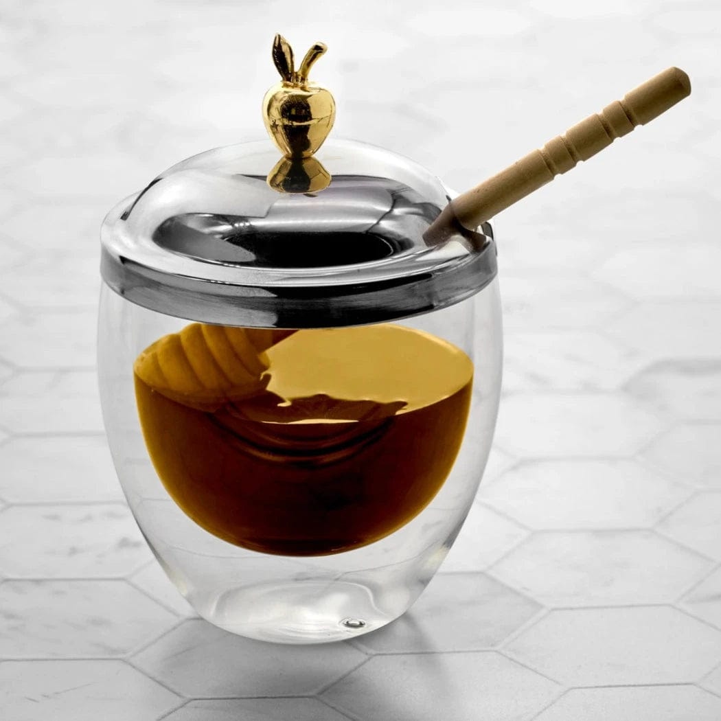 Double Wall Honey Dish - Apple
