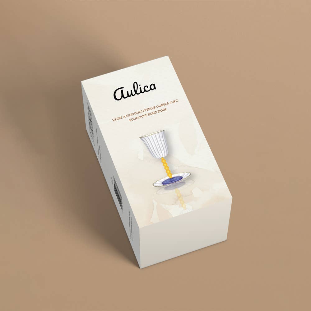 Aulica - Golden Pearl Kiddush Cup with Saucer - ModernTribe