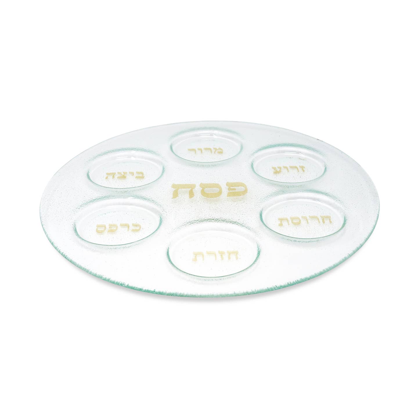 Classic Touch Decor - Gold Script Glass Seder Plate - ModernTribe