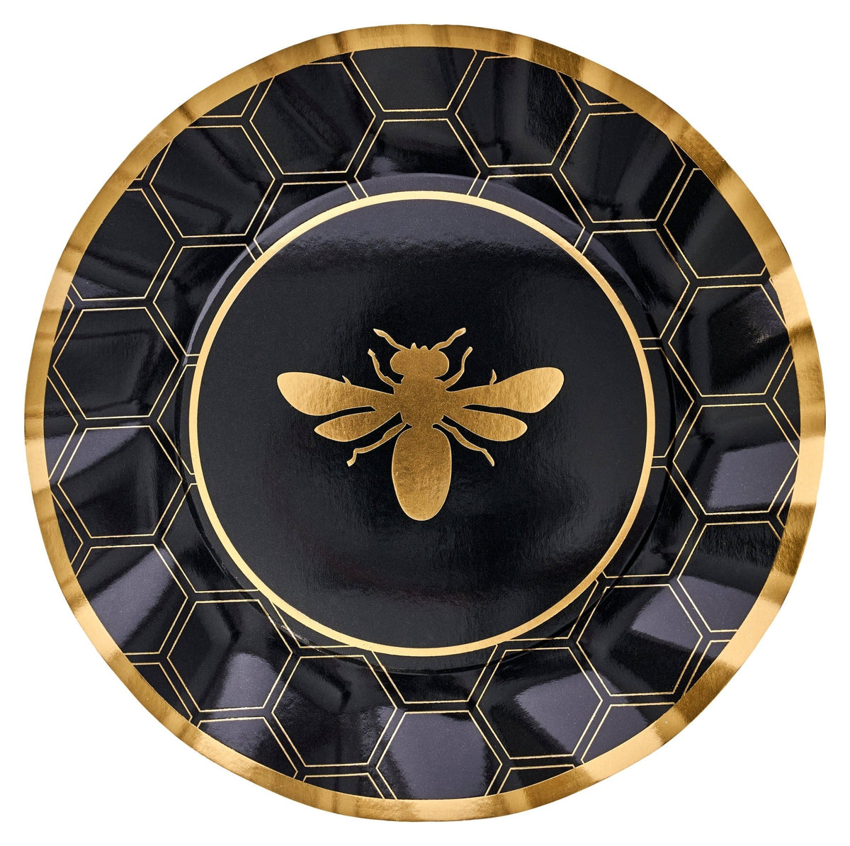 Sophistiplate - Honeybee Wavy Paper Dinner Plates - Set of 8 - ModernTribe