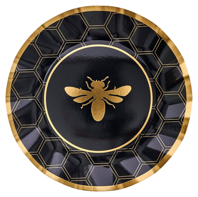 Sophistiplate - Honeybee Wavy Paper Dinner Plates - Set of 8 - ModernTribe