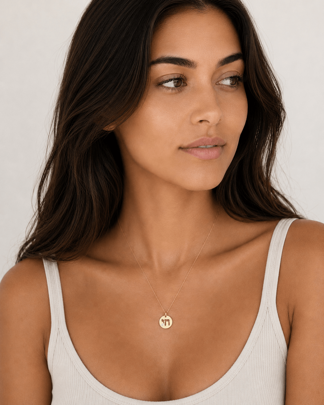 Miriam Merenfeld Jewelry - Tillah Chai Diamond Necklace - (Sterling Silver, Gold - Plated or Two - Tone) - ModernTribe