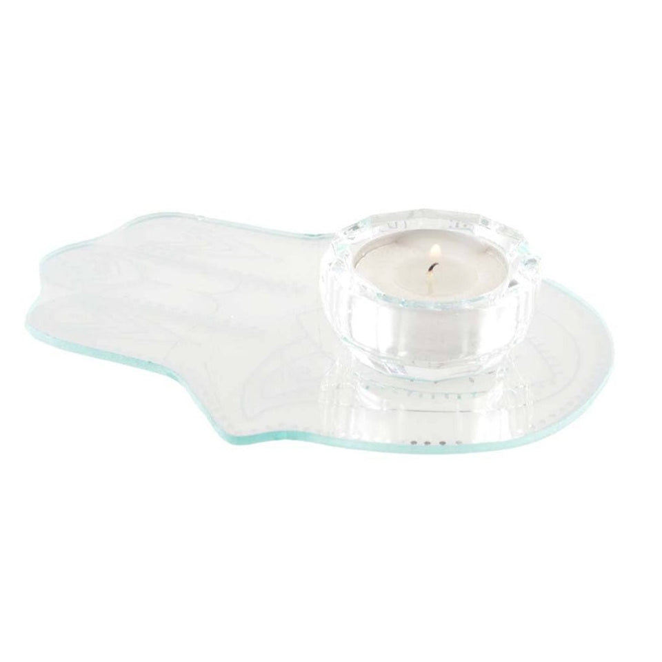Aulica - Silver Mirrored Hamsa Candle Holder - ModernTribe