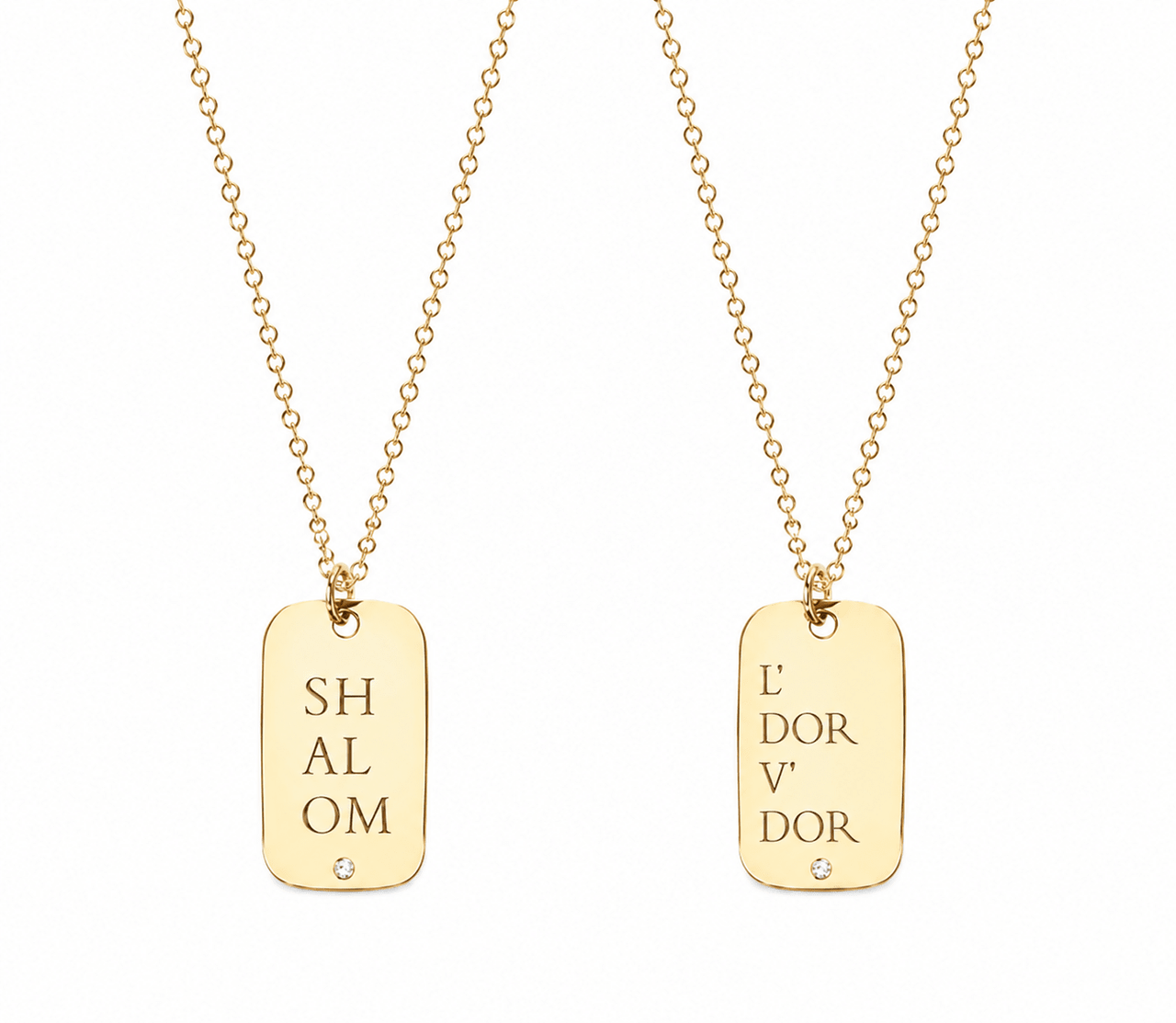 Miriam Merenfeld Jewelry - MMJ My Way Large Charm Necklace with Diamond - (Sterling Silver or Gold - Plated) - ModernTribe