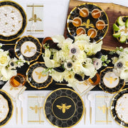 Sophistiplate Dining Plates Honeybee Wavy Paper Dinner Plates - Set of 8
