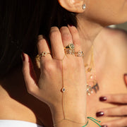 Les Petit Jewels Bracelets Evil Eye Hand Chain - 14k Gold