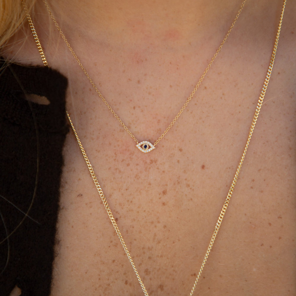 Les Petit Jewels Necklaces Evil Eye Necklace - 14k Gold