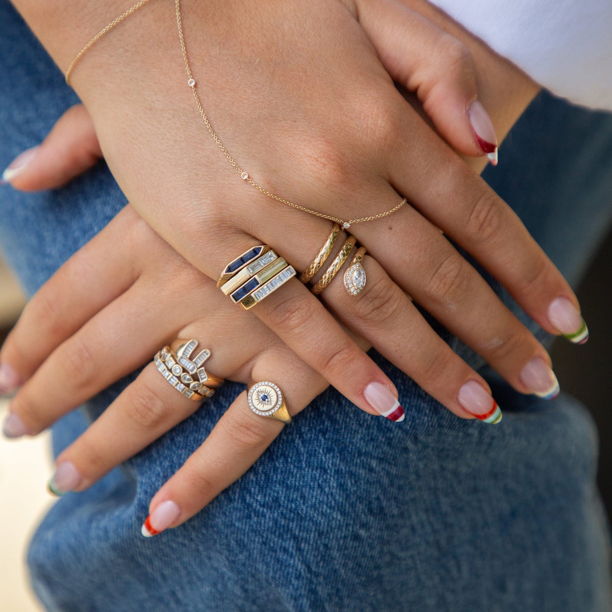Les Petit Jewels Rings Evil Eye Signet Ring - 14k Gold