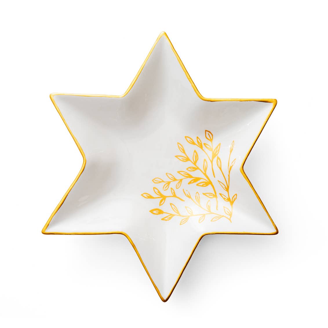 Godinger - Golden Branch Star of David Porcelain Plate - ModernTribe