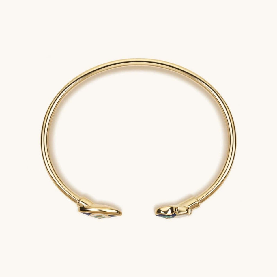 Karma and Luck - Positive Light Hamsa and Evil Eye Diamond Cuff - ModernTribe