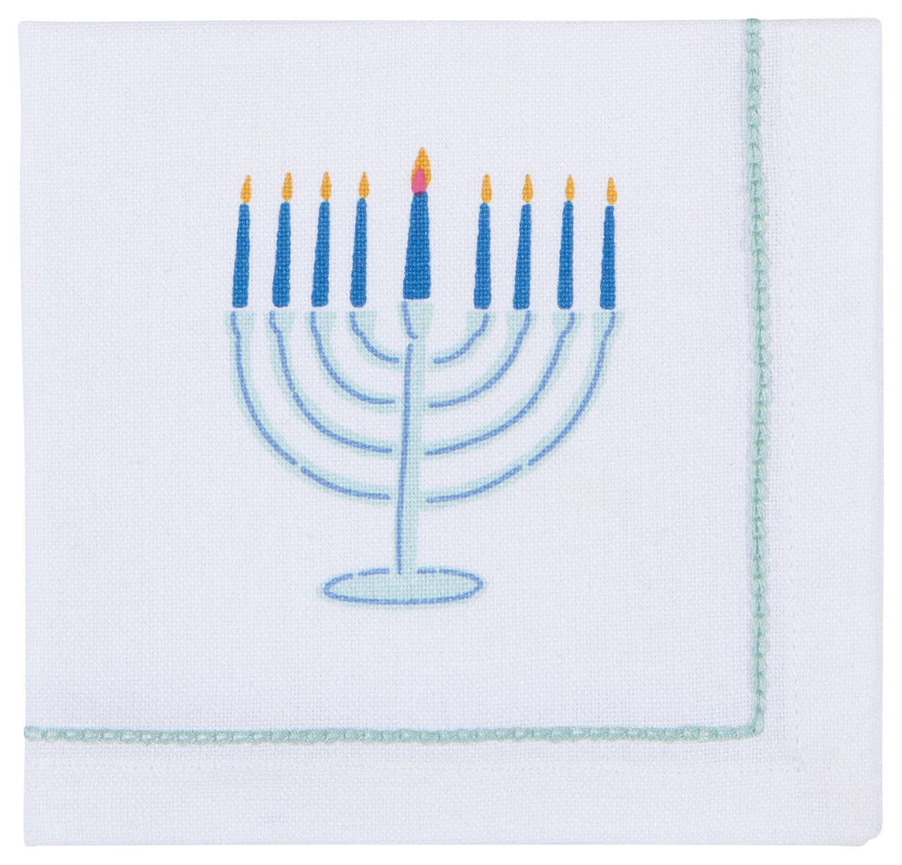 Danica Jubilee - Bright Hanukkah Embroidered Cotton Napkins - Set of 4 - ModernTribe