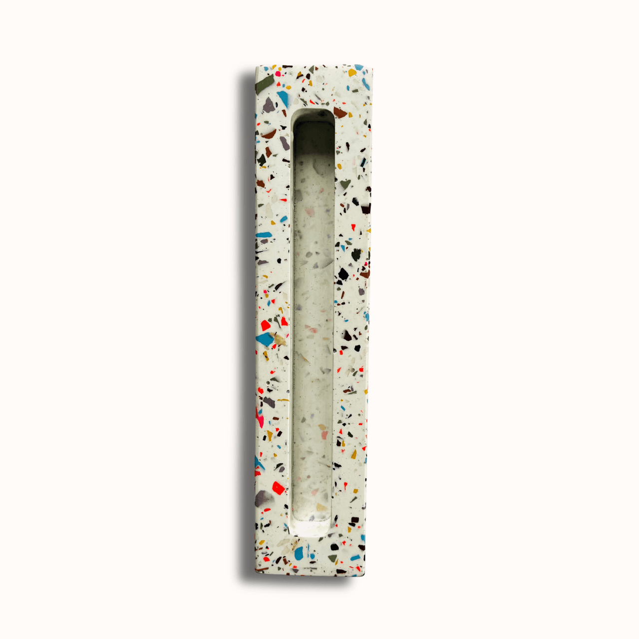 The Materials Design Co. - Confetti Cloud White Rainbow Terrazzo Mezuzah - ModernTribe