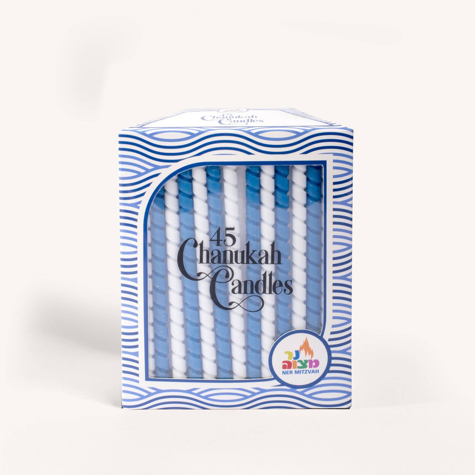 Ner Mitzvah - Blue and White Spiral Hanukkah Candles - ModernTribe